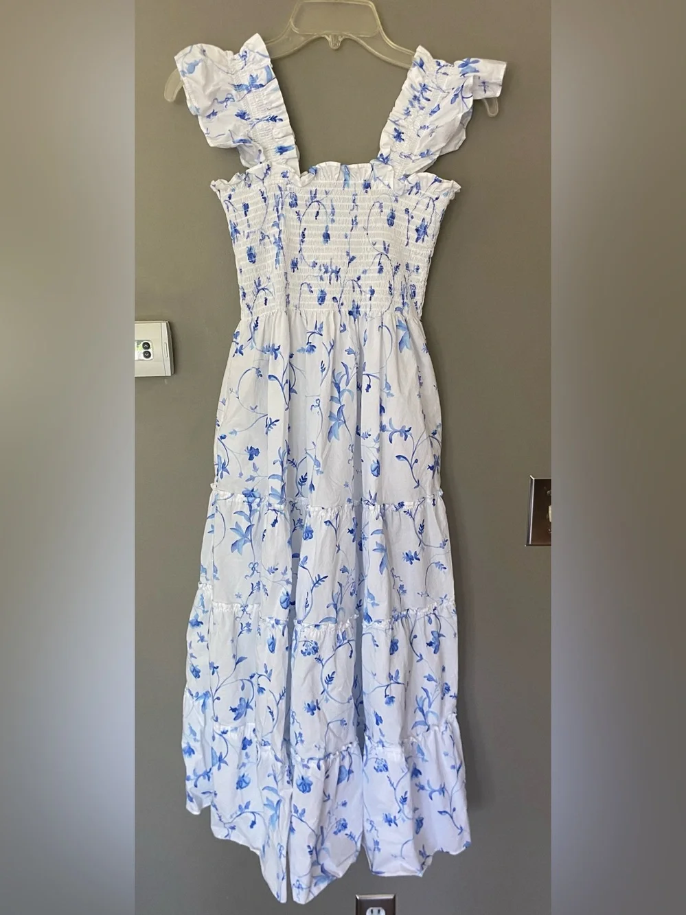 HILL HOUSE •• The Ellie Nap Dress •• In Blue Botanical Size XS - Picture 5 of 10